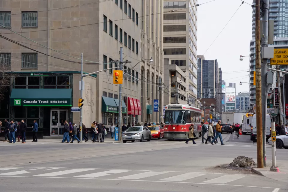University Ave and Dundas Street in downtown Toronto
